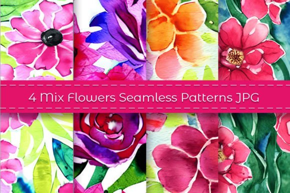 4 Mix Flowers Seamless Patterns: A Versatile Design Solution for Home Decor