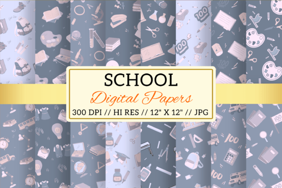 Boho 100 Days of School Digital Patterns and Premium Digital Papers