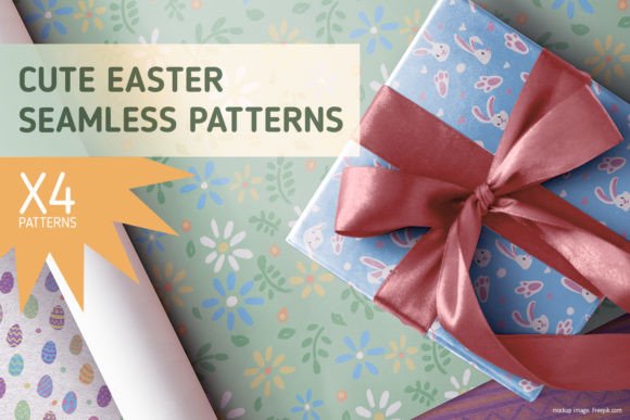 Cute Easter Seamless Patterns