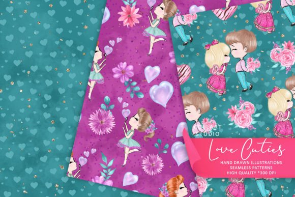 Cute Valentines Seamless Patterns for Creative Projects