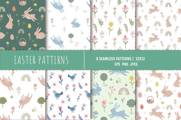 Exploring the Versatility of Easter Patterns - 8 Seamless Pattern Digital Paper