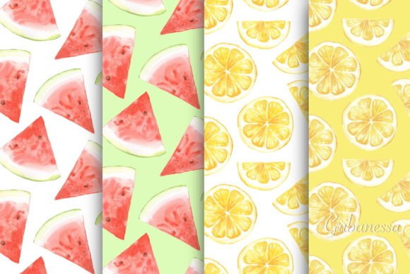 Fruit Patterns. 8 Seamless Patterns