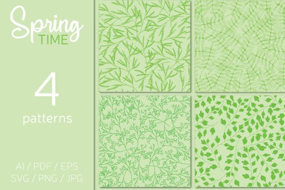 Green Botany Seamless Patterns: A Creative Resource for Designers and Crafters
