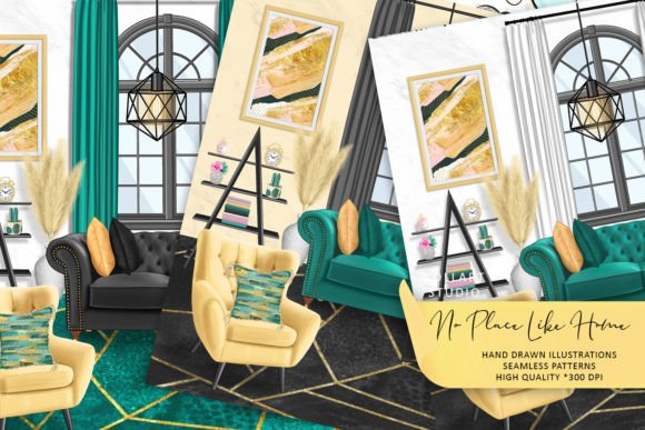 Home Interior Design Seamless Patterns: A Creative Resource for Artists and Designers