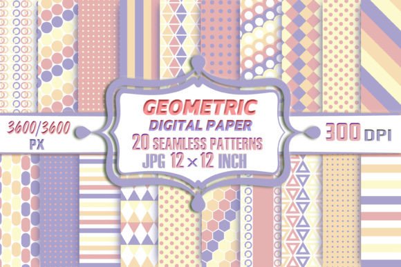 Purple and Pastel Geometric Patterns for Creative Design