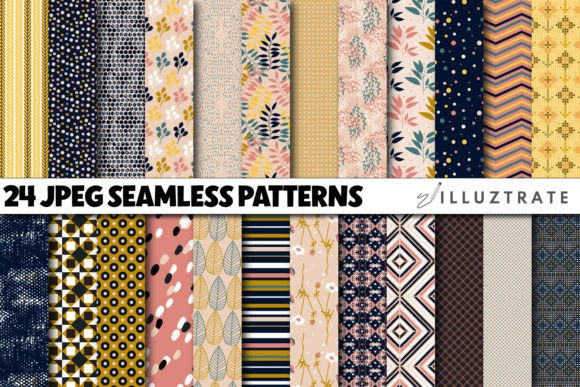 Retro Seamless Patterns JPEG Patterns: A Creative Resource for Crafters and Designers