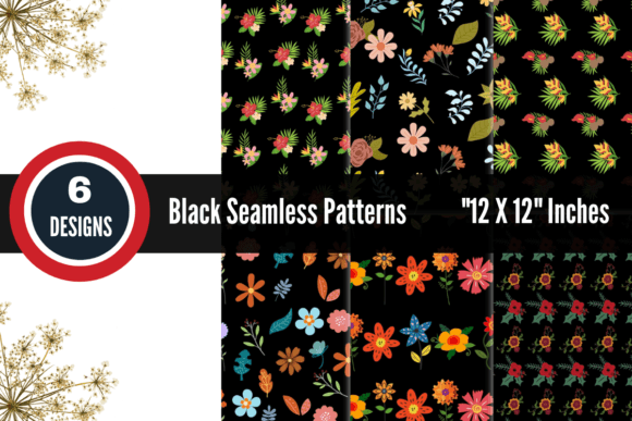 Seamless Black Background Patterns: A Versatile Design Asset