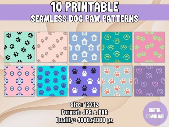 Seamless Dog Paw Patterns: A Creative Resource for Designers and Enthusiasts
