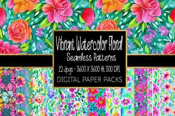 Vibrant Watercolor Floral Patterns